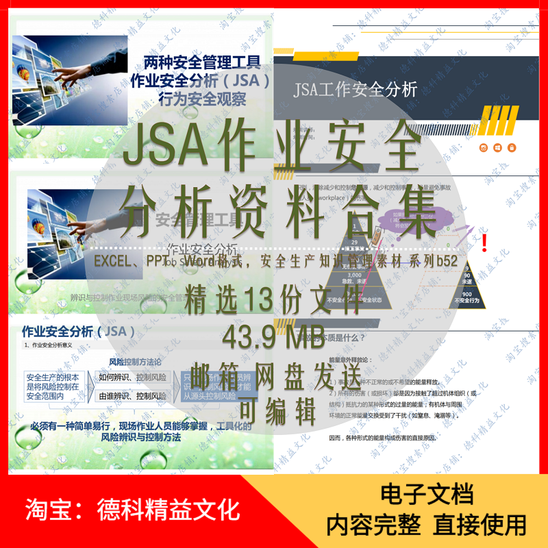 JSA作业安全分析 JSA工作安全分析培训PPT工作安全分析JSA表格b52