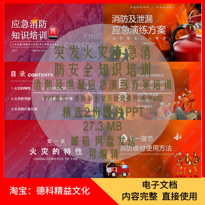 突发火灾应急消防培训课件PPT 泄漏应急演练方案 消防安全管理a02
