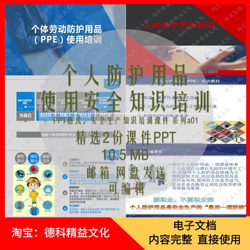 个人防护用品培训课件PPT 劳动防护用品使用知识 安全管理 a01