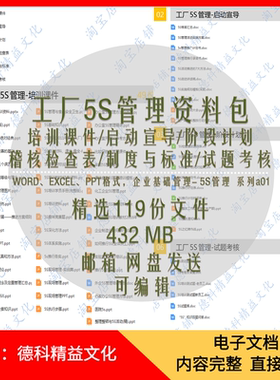 5S管理资料包 工厂车间5S现场管理精益生产 培训PPT 推行方法 a01