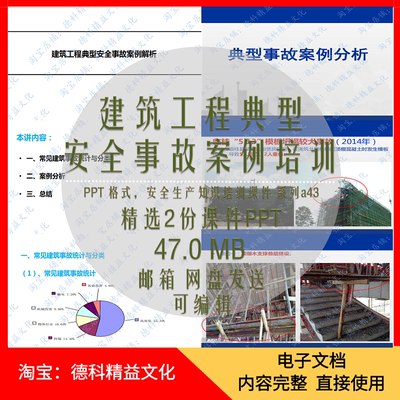 建筑工程典型安全事故案例培训PPT 高处坠落触电坍塌 安全管理a43