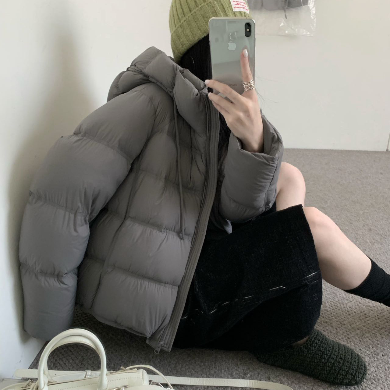 短款羽绒服女时尚洋气时髦泡芙羽绒服(含90白鸭绒)(S码即均码)