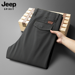 纯棉休闲裤 商务百搭长裤 秋冬新款 直筒裤 子男 宽松大码 JEEP吉普男士