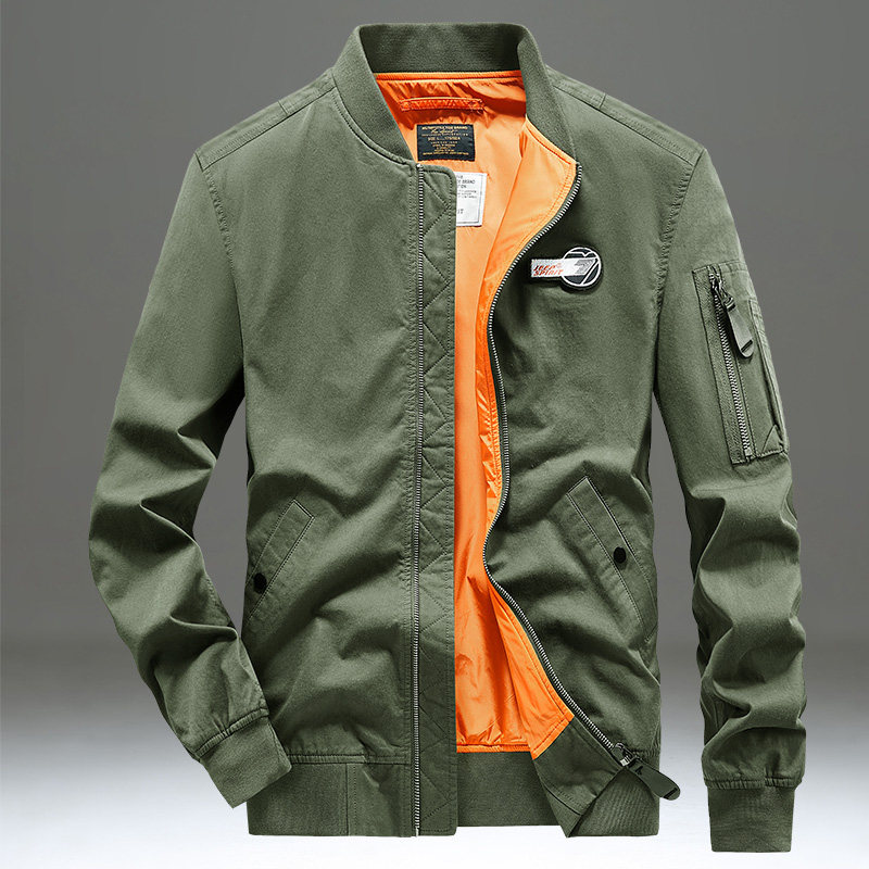 春秋棒球服男款休闲宽松纯棉工装春装上衣潮流百搭飞行夹克外套男