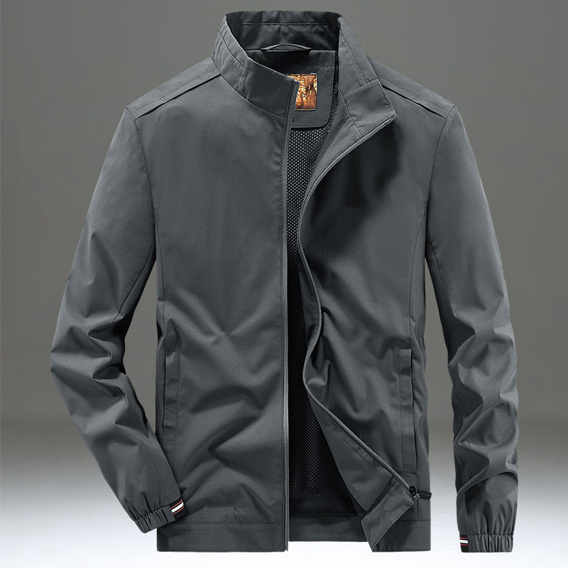 新款外套男春秋款商务休闲男装中青年立领百搭宽松薄款工装夹克衫