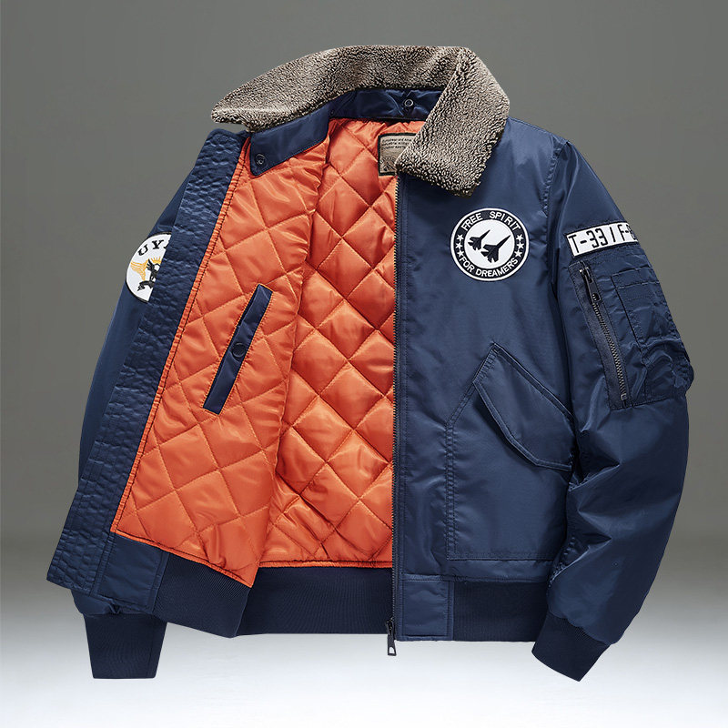 飞行夹克棉服男冬季宽松大码潮牌工装棉衣美式休闲加厚棒球服外套