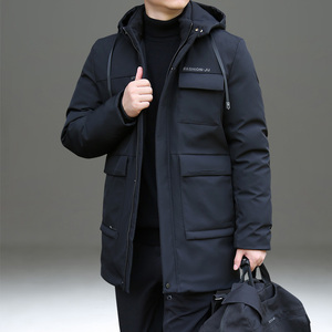 2023新款棉衣男宽松大码中长款冬加厚保暖棉服休闲商务冬装外套男
