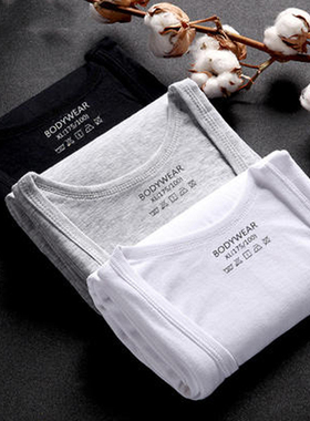 2件装男士纯棉背心透气打底运动汗衫居家宽松工字夏款无袖汗背心