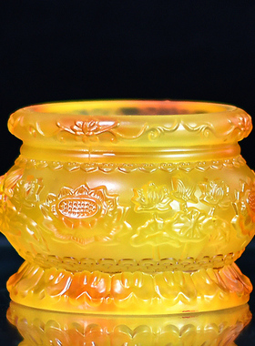 玻璃插香复古怀旧佛堂居室莲花炉