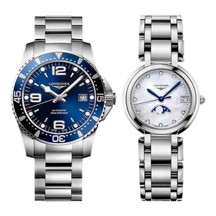 正品 浪琴LONGINES瑞士手表康卡斯心月情侣对表机械石英男女表