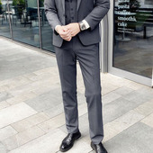 韩版 西装 男士 休闲裤 裤 主持人小脚裤 商务工作裤 修身 百搭英伦风西裤