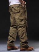 男秋冬季 男全棉工作裤 加绒加厚多口袋加大码 裤 春秋工装 纯棉休闲裤