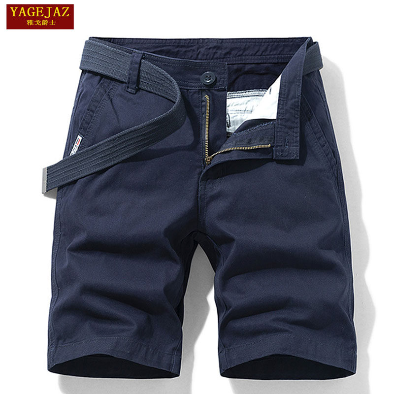 夏季新款五分裤男士短裤宽松直筒休闲运动全棉多袋工装中裤子马裤