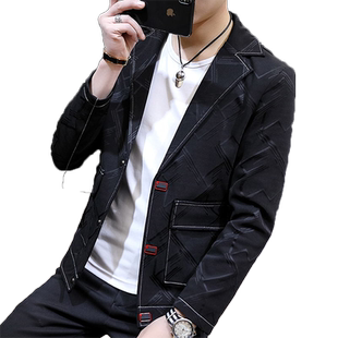 小西装男韩版潮流上衣修身帅气春秋男士西服便装英伦休闲男装外套