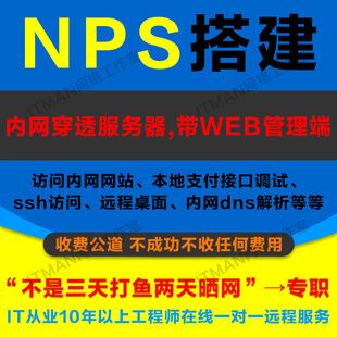 nps服务器搭建远程桌面办公frp端口映射转发免公网ip ssh异地组网