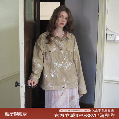 重工钉珠绣花高端牛仔短外套女款