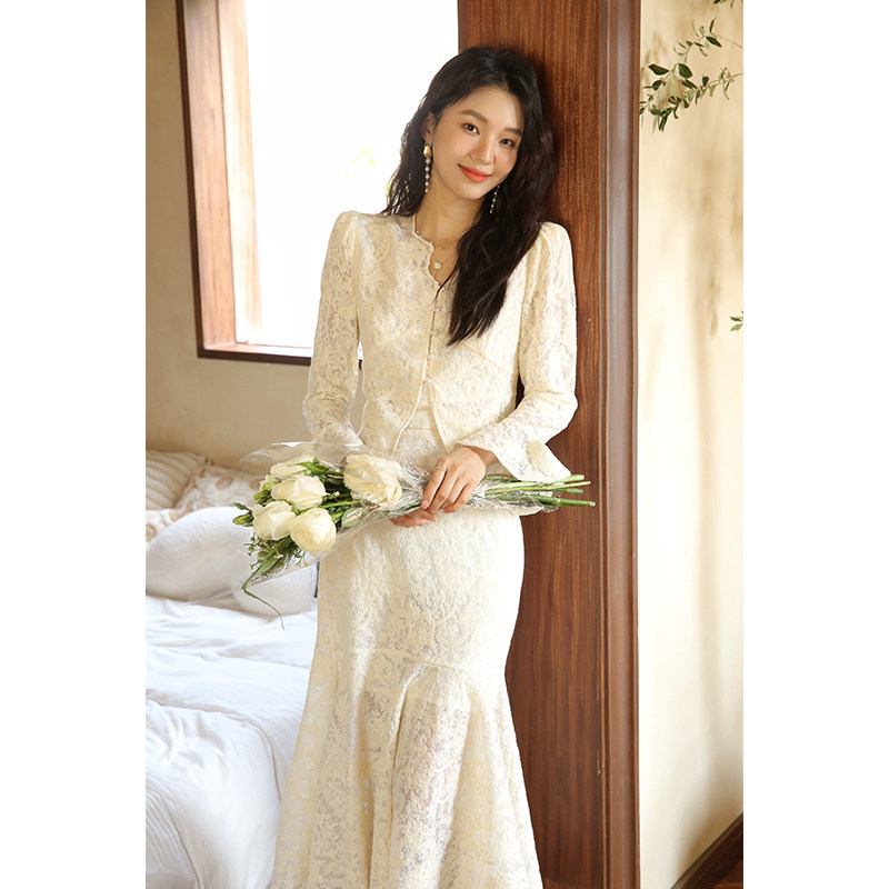 竹依依重工刺绣蕾丝上衣鱼尾裙两件套女春夏名媛千金风时尚套装裙,女装/女士精品,时尚套装,淘宝优惠券,粉丝福利购,淘宝优惠卷