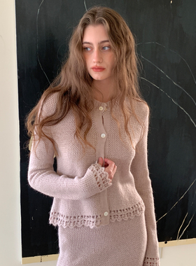 竹依依 新款秋冬针织开衫毛衣女半裙套装简约修身显瘦高级感