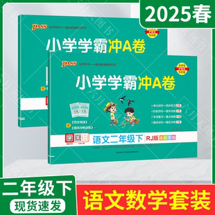 期中期末冲刺专项达标2二下全解读试 RJ人教2年级下同步阅读单元 2025春适用2本套装 pass绿卡小学学霸冲A卷二年级下册语文数学统编版