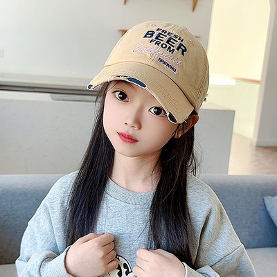 2025新款儿童棒球帽春秋季女童鸭舌帽洋气百搭中大童遮阳帽小女孩