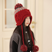 儿童帽子冬季 女孩护耳帽女童毛线帽针织保暖中大童防寒2025新款 潮