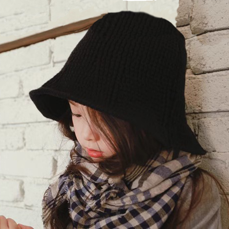 儿童帽子春秋男女童毛线帽韩版潮洋气百搭秋冬女孩渔夫帽薄款公主