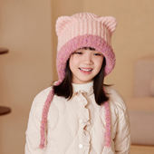 儿童帽子秋冬季 护耳帽女童毛线帽2025新款 针织帽男童女孩保暖百搭