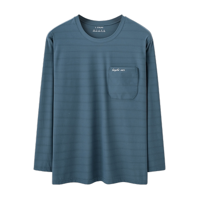 版飒长袖休闲中老年冰丝速干T恤