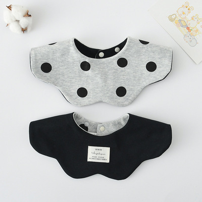 外贸360度造型小围嘴婴幼儿纯棉A类花瓣围兜双面口水巾韩版口水兜
