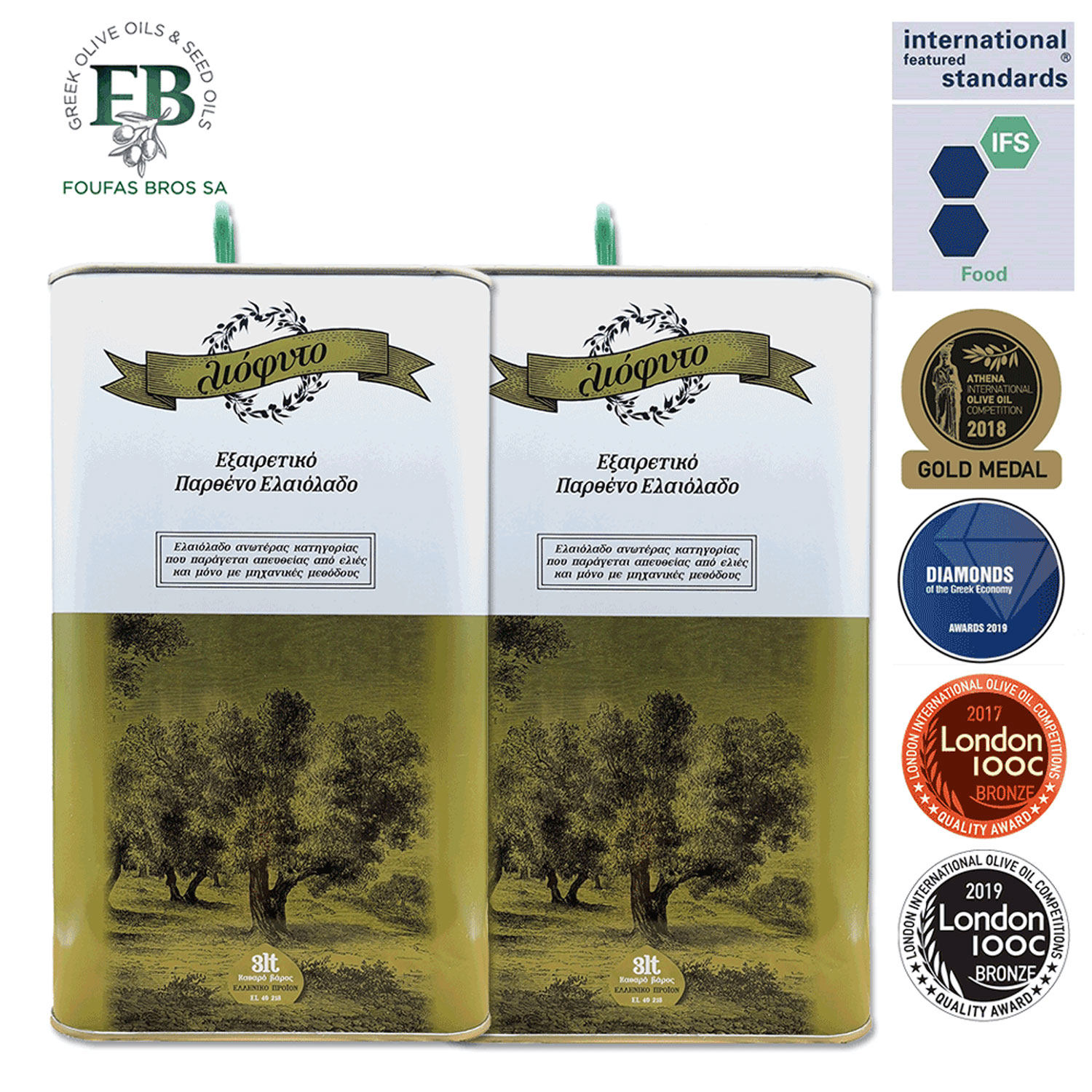 弗法斯希腊特级初榨橄榄油原装进口3L*2罐食用油官方正品炒菜生饮