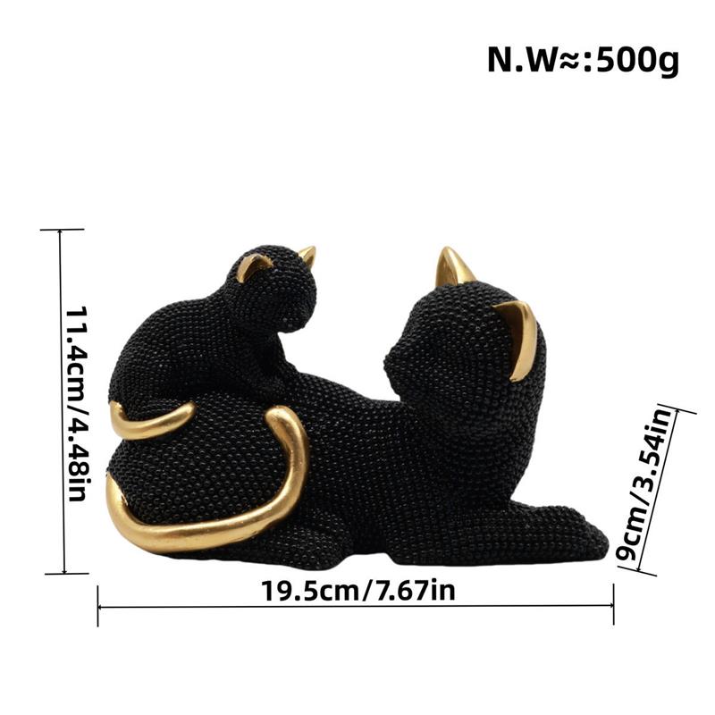现代轻奢送礼点珠猫咪摆件客厅家居玄关装饰用品创意树脂工艺品风图片