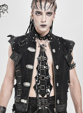 DevilFashion哥特风黑色亮面领带ChokerAS246