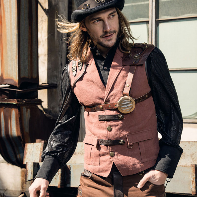 蒸汽朋克男装四季休闲衬衫修身显瘦潮流上衣春秋新款舞台演出衬衣