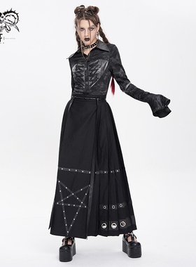 DevilFashion哥特风黑色五角星连衣裙SKT241