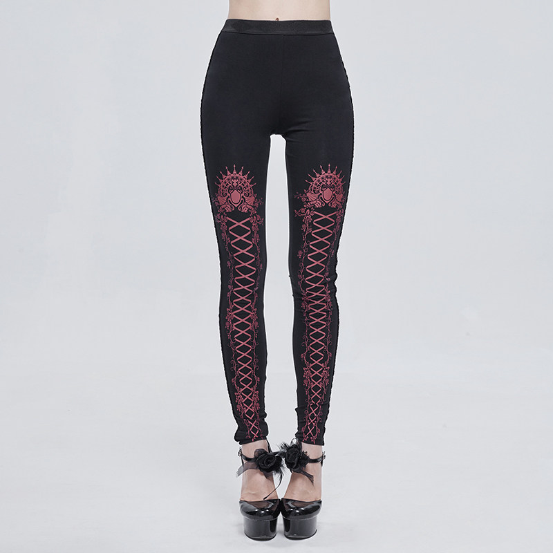 哥特朋克女装时尚潮流春秋季打底裤紧身柔软超弹外穿休闲长裤瑜伽