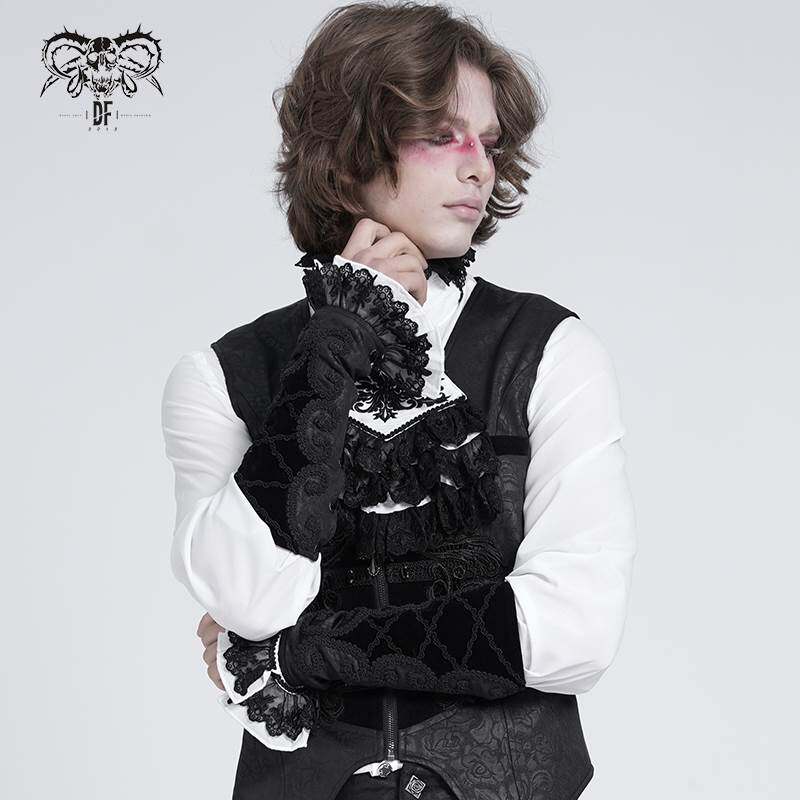 Devil Fashion恶魔时尚哥特暗黑男装拼接刺绣提花袖套袖子GE043