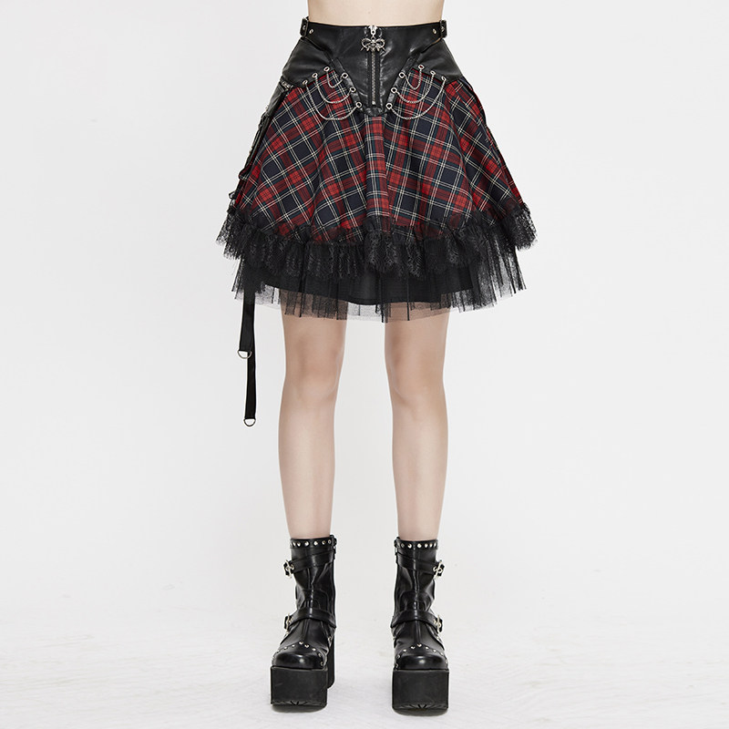 街头朋克摇滚风女装百搭显瘦公主裙网纱短裙a字裙春夏新款半身裙