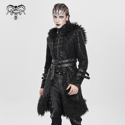 DevilFashion哥特风黑色连帽大衣外套CT272