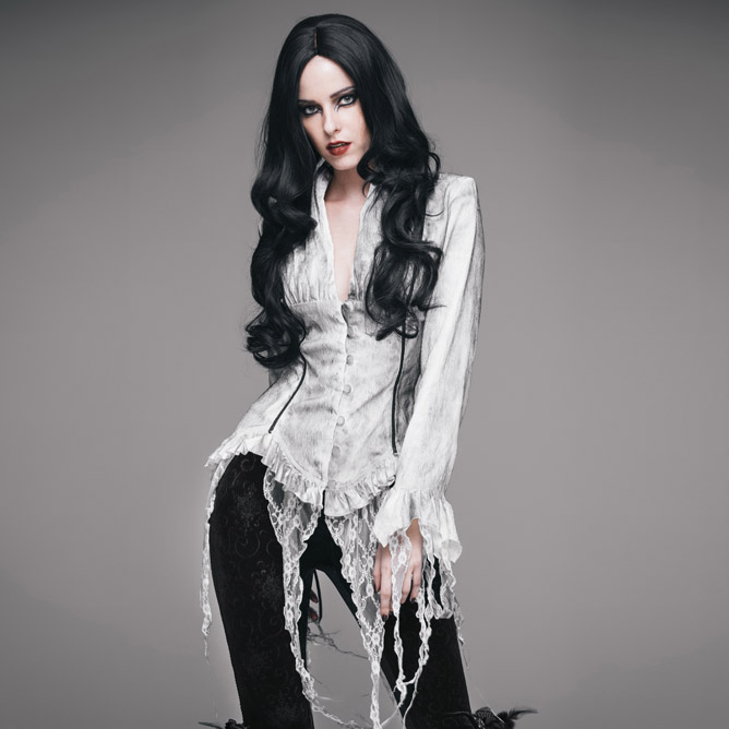 哥特朋克女装复古宫廷修身衬衫