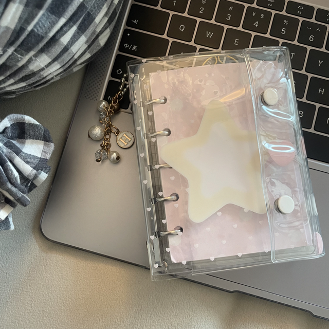 星星透明m5活页本日记本双扣手账本记事本卡册