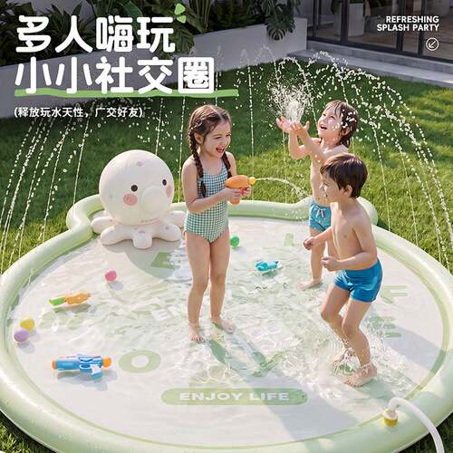 充气儿童喷水垫夏季户外拍拍环保