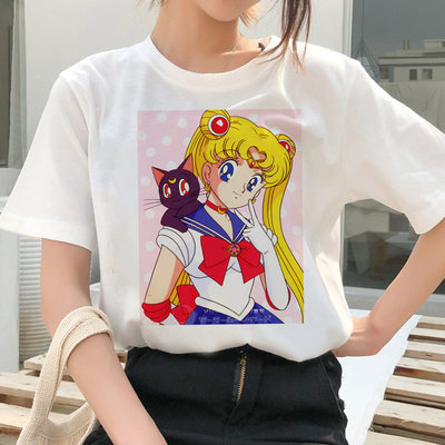 Sailor Moon T-shirt美少女战士水冰月二次元印花韩版女士T恤短袖