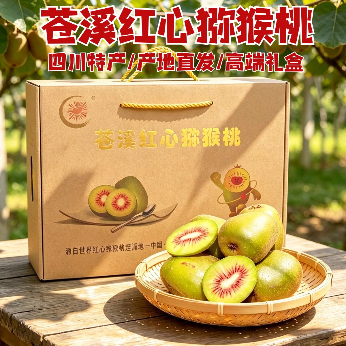 正宗苍溪红心猕猴桃精品礼盒高山现摘红阳猕猴桃奇异果节日团购