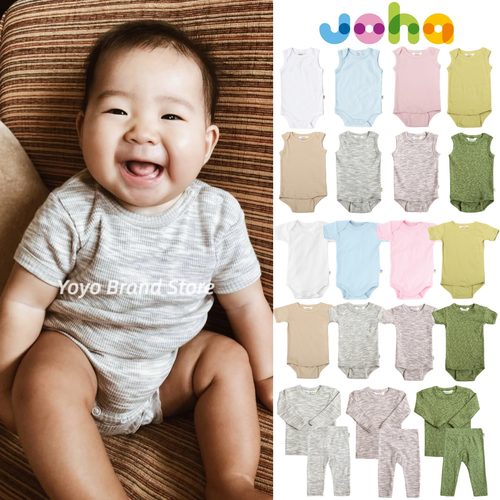 Joha纯棉儿童宝宝背心短袖包屁衣