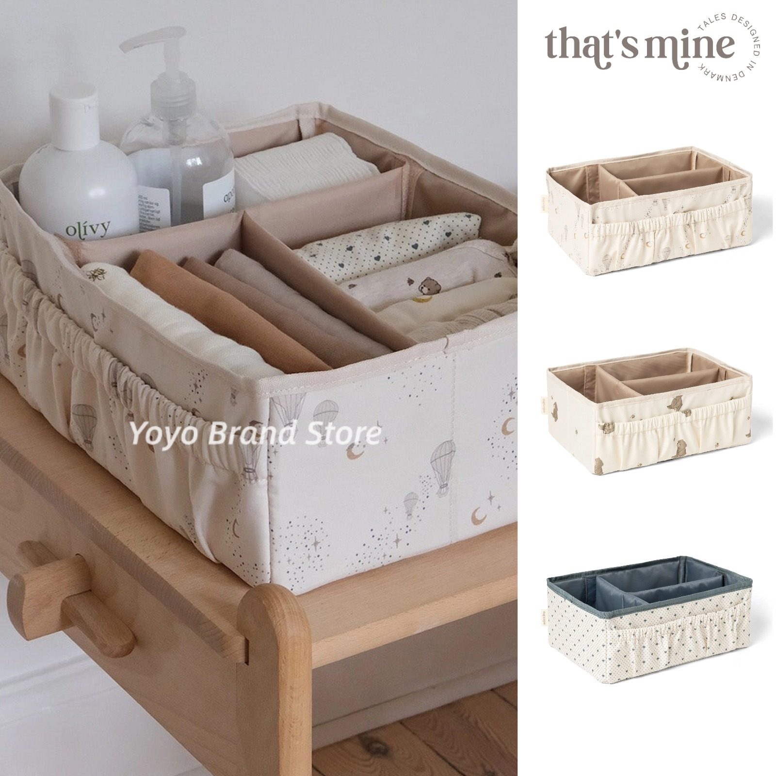 95折【收纳盒】丹麦Thatsmine宝宝婴儿床头收纳纸尿裤可折叠分隔,收纳整理,收纳筐,淘宝优惠券,粉丝福利购,淘宝优惠卷