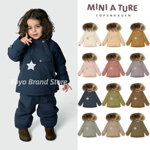 7折23AW正品【精灵帽棉服】丹麦Miniature儿童冬季加厚夹克外套