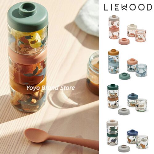 ▲丹麦Liewood儿童宝宝奶粉分装盒4个装水果食物辅食盒收纳盒外出