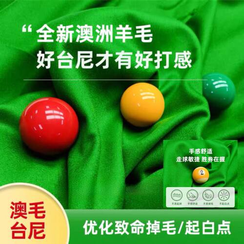 台球桌布加厚绿色中式黑八澳毛台
