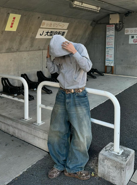 TWORED美式复古经典猫须做旧水洗牛仔裤cleanfit直筒显瘦百搭裤子