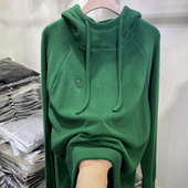 秋冬保暖内搭长袖 微胖mm特大码 300斤双面德绒打底衫 连帽卫衣潮女